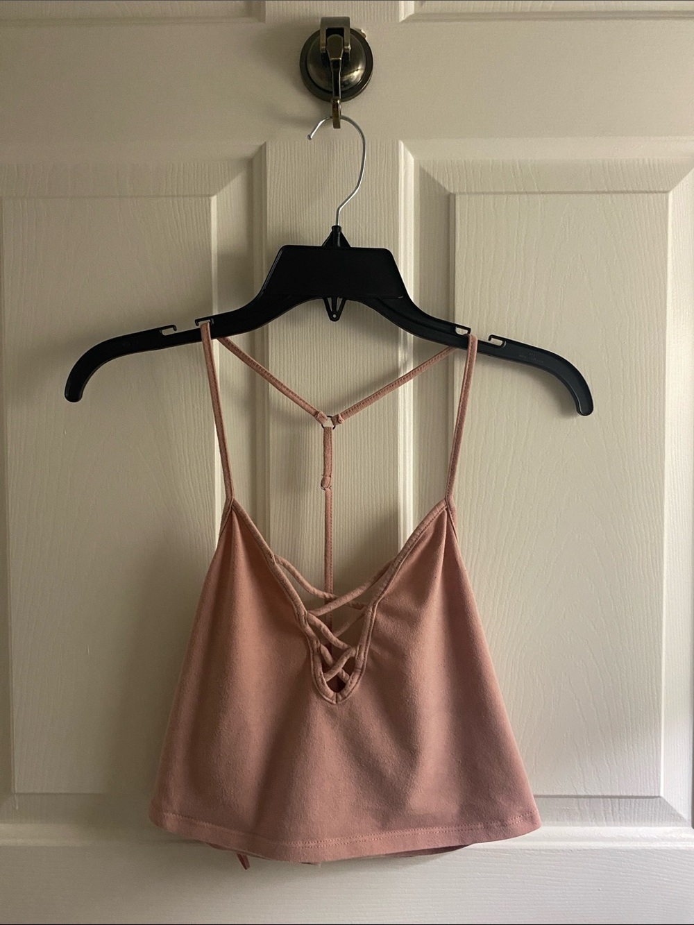 Pink Lace-Up Strappy Camisole Top